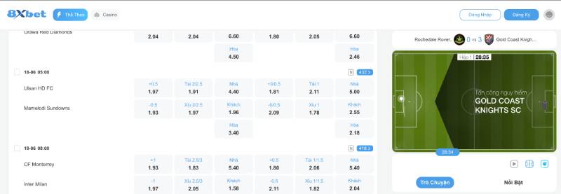 Cá cược trực tiếp không delay, dễ bắt kèo chuẩn