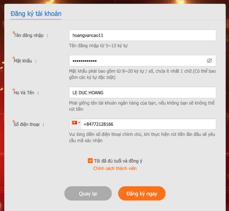Cách tạo tài khoản cá nhân trên AE888