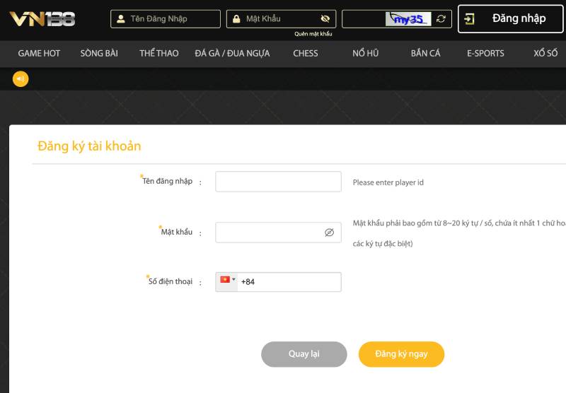 Làm sao để tạo tài khoản thành viên tại VN138?